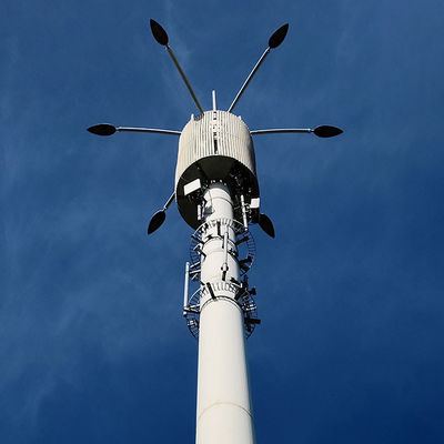 Monopoles télécoms galvanisés à chaud sur mesure avec plateforme ou antennes