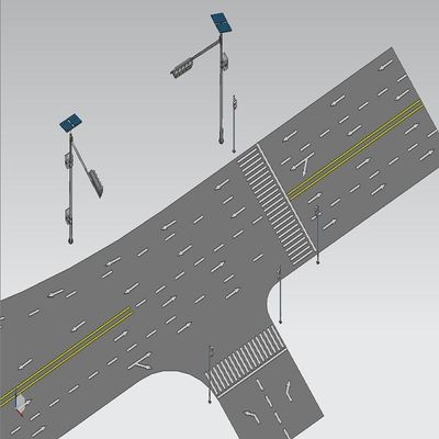 Type courrier octogonal de T de la forme 6M Cantilever Traffic Light