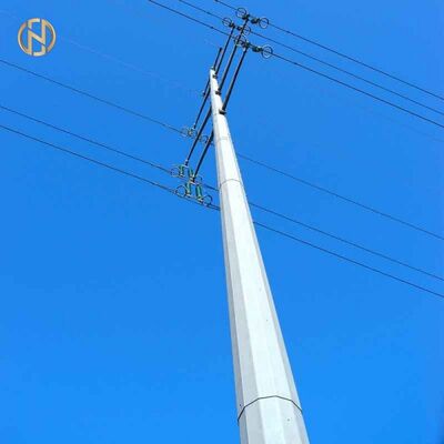 Acheter 33 kV/66 kV Q355B HDG pôle utilitaire octogonal en acier, monopole glissé à joints 30FT/40FT pour les lignes aériennes, ISO 1461 online manufacture