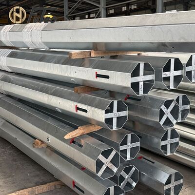 Acheter Poteau utilitaire octogonal en acier galvanisé à chaud de 12 m (40 pieds) Q460 – Poteau de distribution d'électricité à 3 sections à emboîtement avec renfort interne online manufacture