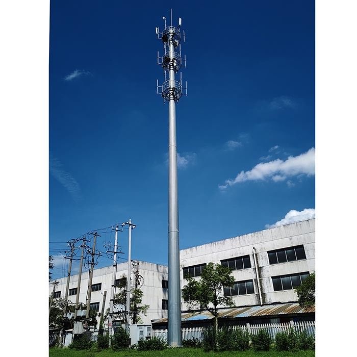 Antennes en acier enduites de poudre de 40 m monopoles avec plateforme