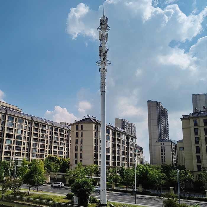 Poteaux de communication en acier galvanisé personnalisés avec supports d'antenne