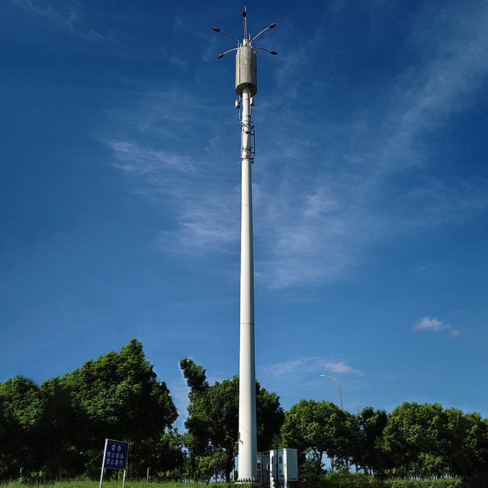 Antennes en acier enduites de poudre de 40 m monopoles avec plateforme