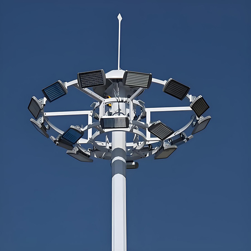 Mât de lumière élevé réglable de 15m à 50m pour stade, mât d'éclairage élevé galvanisé à succès