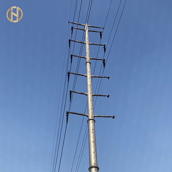 Galvanisation 69KV bien finie en acier galvanisée de Polonais 12.2m de transmission