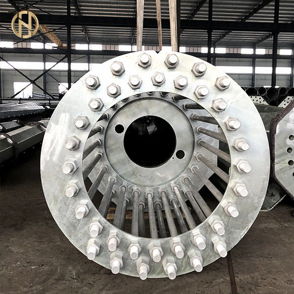 Ligne de transmission adaptée aux besoins du client de Polonais de puissance en métal 132KV surface de Polonais HDG