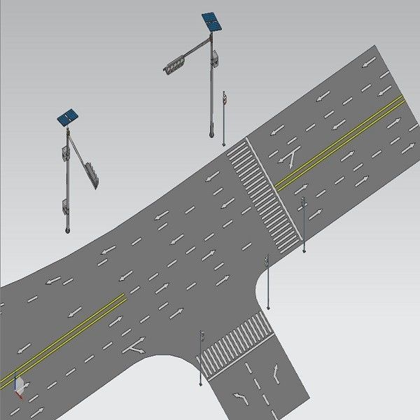 Type courrier octogonal de T de la forme 6M Cantilever Traffic Light