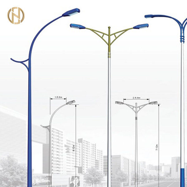 longévité élevée de forme de 3-12M de route de lampe du courrier Q345B de bras octogonal de double