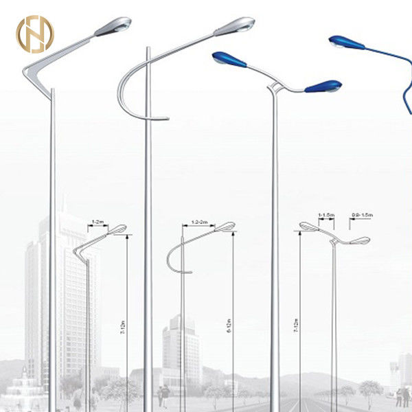 Réverbère solaire galvanisé Polonais/courrier en acier de Polonais léger/lampe avec les bras simples ou doubles