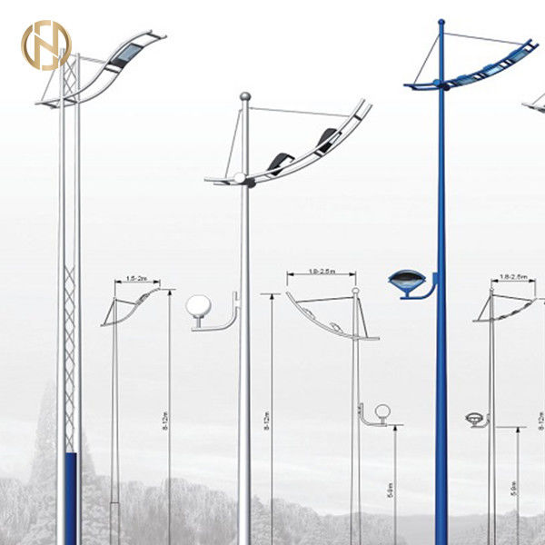 courrier en acier de lampe de forme octogonale de Polonais de réverbère 10m avec le bras simple