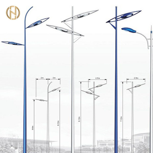 Personnalisé 3m 6m 8m 12m galvanisé à chaud octagonal lampe de rue poteau