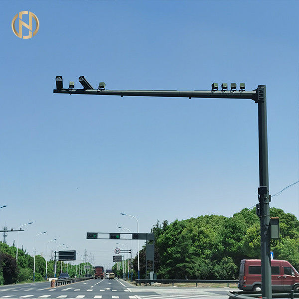 bras simple galvanisé par Polonais de caméra de télévision en circuit fermé du trafic de 10m Q235 pour la surveillance