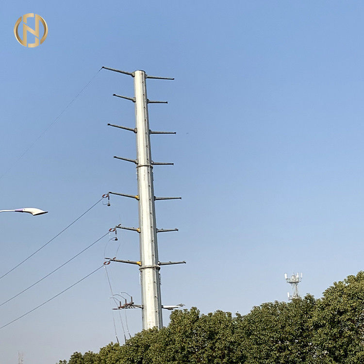 9M Galvanised Metal Steel Polonais de service 350daN 200daN pour la distribution d'énergie 11kv