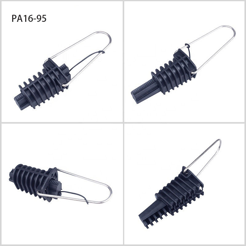 Ligne aérienne en plastique tension de ancrage optique de fibre de collier de cul-de-sac