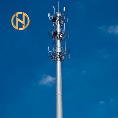 Poteau Monopole en Acier Galvanisé FUTAO en Promotion 30m ; Mât d'Antenne de Tour de Télécommunication Robuste pour Station de Base 5G